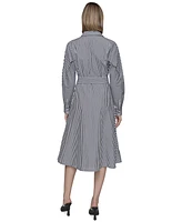 Karl Lagerfeld Paris Women's Poplin Striped Shirtdress