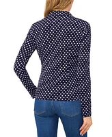 CeCe Women's Twist-Front Collared V-Neck Top