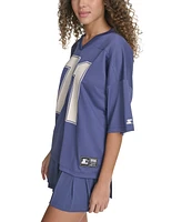 Starter Women's Jersey Number Graphic V-Neck Short-Sleeve Top