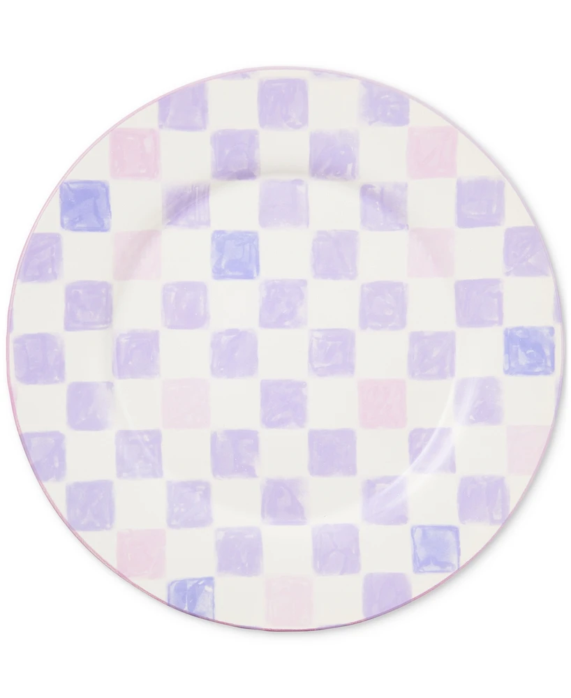 Mackenzie-Childs Lilac Check Round Platter