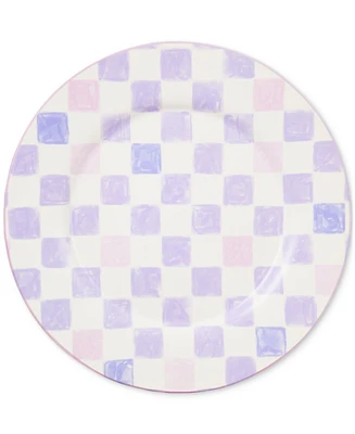 Mackenzie-Childs Lilac Check Round Platter
