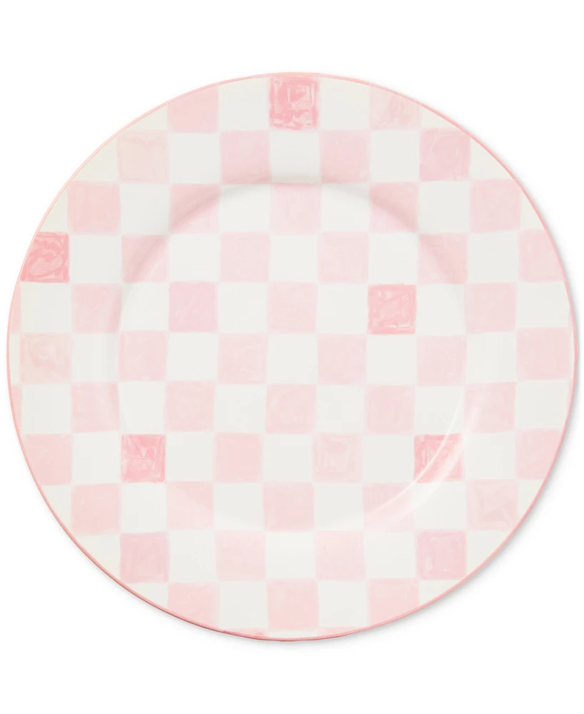 Mackenzie-Childs Pink Check Round Platter