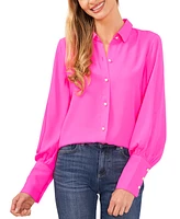 CeCe Women's Puff Sleeve Button-Up Shirt