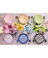 Mackenzie-Childs Pink Check Dinner Plate