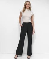 Dkny Women's Pintuck Mid-Rise Flare-Leg Pants