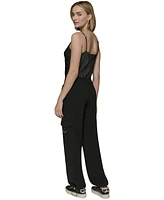 Karl Lagerfeld Paris Women's Adjustable Bungee-Hem Cargo Pants