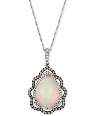 Le Vian Neopolitan Opal (3-1/2 ct. t.w.), Nude Diamond (1/4 t.w.) & Chocolate (1/3 Pendant 20" Necklace 14k Strawberry Gold