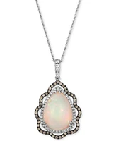 Le Vian Neopolitan Opal (3-1/2 ct. t.w.), Nude Diamond (1/4 t.w.) & Chocolate (1/3 Pendant 20" Necklace 14k Strawberry Gold