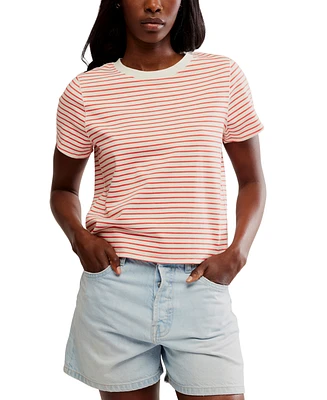 Free People Women's Everyday Cotton Striped T-Shirt