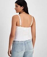 Just Polly Junior's Textured-Knit Lace-Trim Cami Top