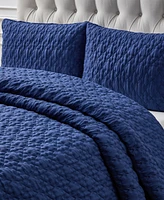 Seventh Studio Leaf Solid Pinsonic Microfiber -Pc. Quilt Set