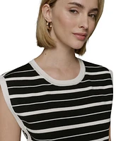 Karl Lagerfeld Paris Women's Sleeveless Stripe Sweater