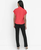 Dkny Women's Dolman-Sleeve Hidden-Placket Camp Shirt