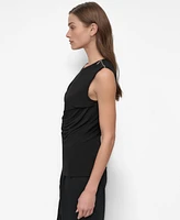 Dkny Women's Zip-Shoulder Sleeveless Knit Top