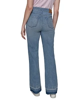 Karl Lagerfeld Paris Women's Patch Pocket Flare-Leg Jeans