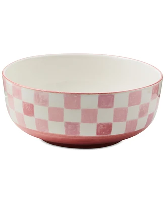 MacKenzie-Childs Pink Check Serving Bowl, 112-oz.