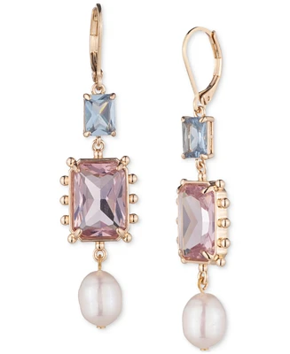 Lauren Ralph Lauren Gold-Tone Stone & Freshwater Pearl Triple Drop Earrings