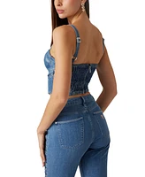 Guess Women's Lace-Up Marsy Bustier Top