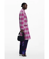 Desigual Women's Pink tartan coat