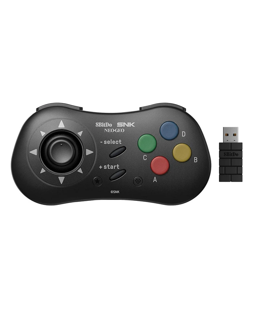 8Bitdo Neogeo Wireless Controller for Windows, Android, and Neogeo mini - Officially Licensed by Snk - Black Edition