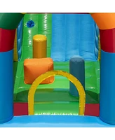 Inflatable Bounce House Obstacle Course with Ball Pit and Slide Fun Backyard Playset for Kids