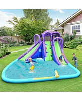 Inflatable Water Park Mighty Bounce House with Pool Ultimate Outdoor Playset for Kids