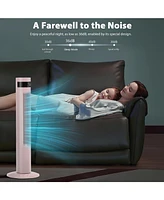 Kismile Tower Fan Portable Electric Oscillating Quiet Cooling Remote Control Standing Bladeless Floor Fans 3 Speeds Wind Modes Timer Bedroom Offic