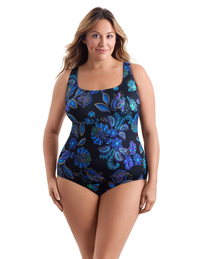 Longitude by Mimi Flamingo Majorelle Garden Butterfly Back One Piece Swimsuit