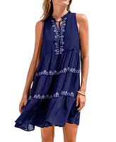 Women's Desert Moon Blue Mini Beach Dress