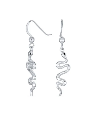 Bling Jewelry Egyptian Serpent Dangle Earrings Snake Design Sterling Silver