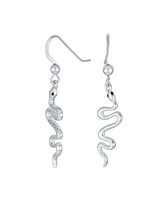 Bling Jewelry Egyptian Serpent Dangle Earrings Snake Design Sterling Silver