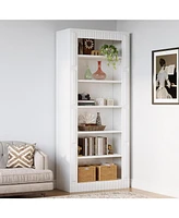 Tribesigns Tall White Bookcase, 6-Tier Modern Wood Bookshelf, 73 Inch Freestanding Display Storage Shelves for Living Room, Home Office, Bedroom