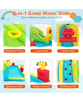 Outdoor Inflatable Water Bounce House Fun Splash Playset for Kids