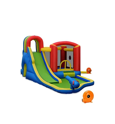 Inflatable Kids Bounce House Castle with Blower Fun and Durable Playset for Outdoor Entertainment