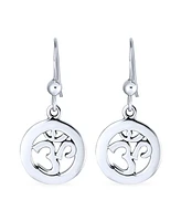 Bling Jewelry Spiritual Amulet Dangle Earrings Aum Om Ohm Sanskrit Symbol Sterling Silver