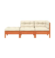 Patio Sofa with Cushions and Footstool 2-Seater