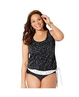 Swimsuits for All Plus Side Tie Blouson Tankini Top