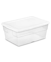 Sterilite 16 Quart Stacking Storage Box Container Tub with Lid