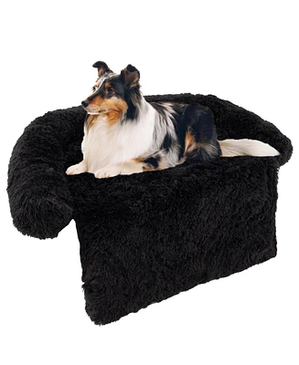 44"x 40"x 32" Plush Calming Dog Couch Bed with Anti-Slip Bottom