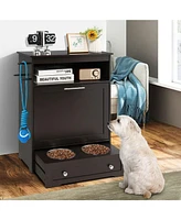 Pet Feeder Station with Stainless Steel Bowl