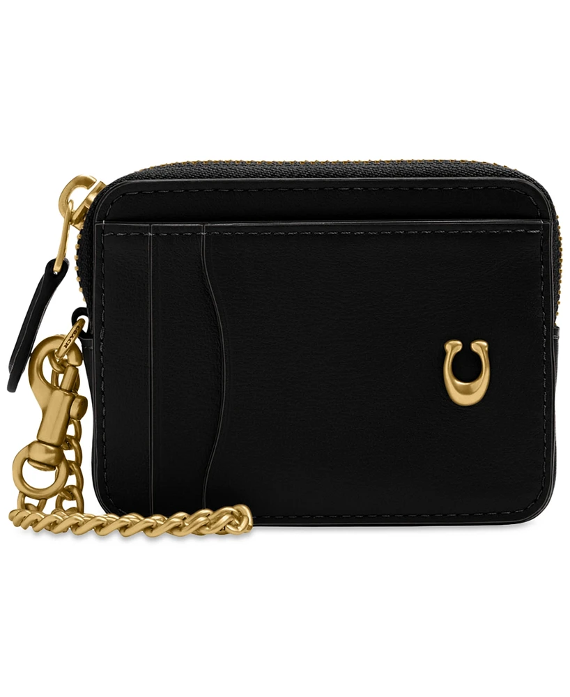 Coach Essential Leather Chain Card Case