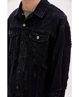 Pcfg Men's Distressed Denim Jacket