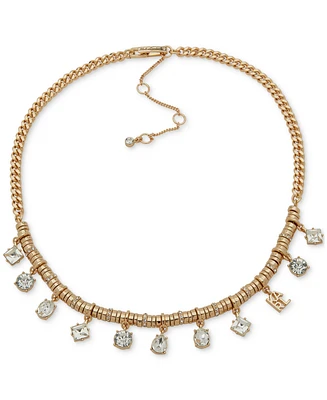 Karl Lagerfeld Paris Gold-Tone Mixed Crystal & Rondelle Bead Statement Necklace, 16" + 3" extender