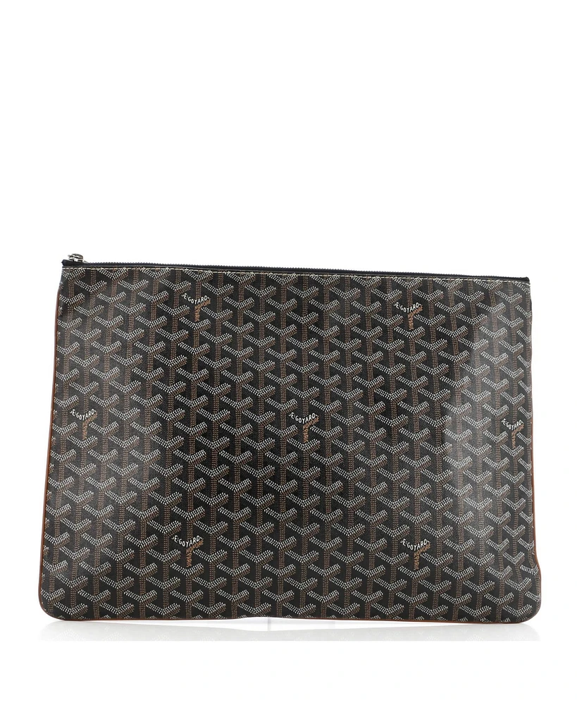 Pre-Owned Goyard Gm Senat Zip Pouch Coated Canvas