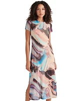 Steve Madden Women's Nola Printed-Mesh Midi Dress