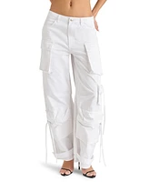 Steve Madden Women's Duo Denim Cotton Cargo Pants