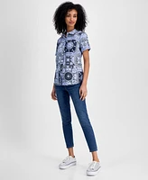 Tommy Hilfiger Women's Patchwork Camp Shirt