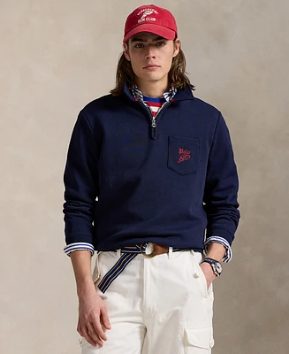 Polo Ralph Lauren Men's Double-Knit Mesh Collared Sweatshirt