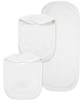 Little Me Baby Girls Roses Cotton Burp Cloth & Bibs, 3 Piece Set