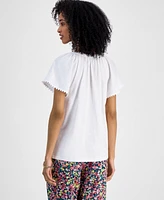 Tommy Hilfiger Women's Bubble-Trim Top